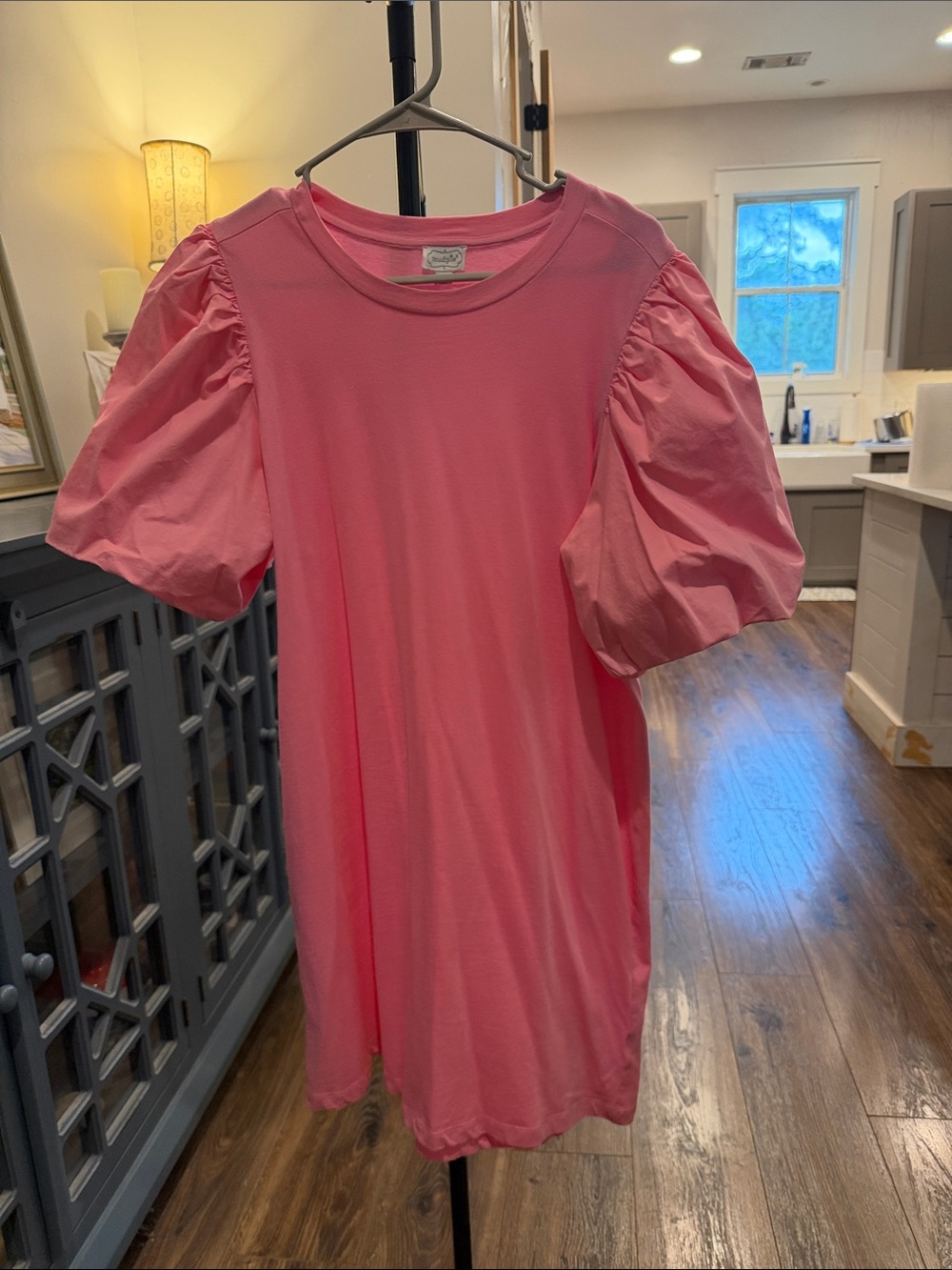 Mud Pie Pink Puff Sleeve Tee Dress